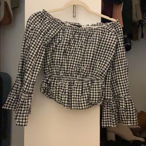 Strapless shirt off the shoulder